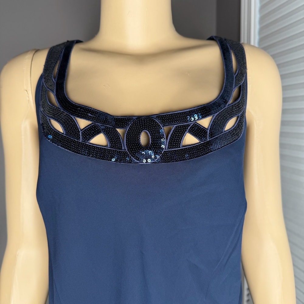 SLNY Mother of The Bride Jacket Dress with Sequined Cut Out Shoulder NWT - Picture 10 of 15